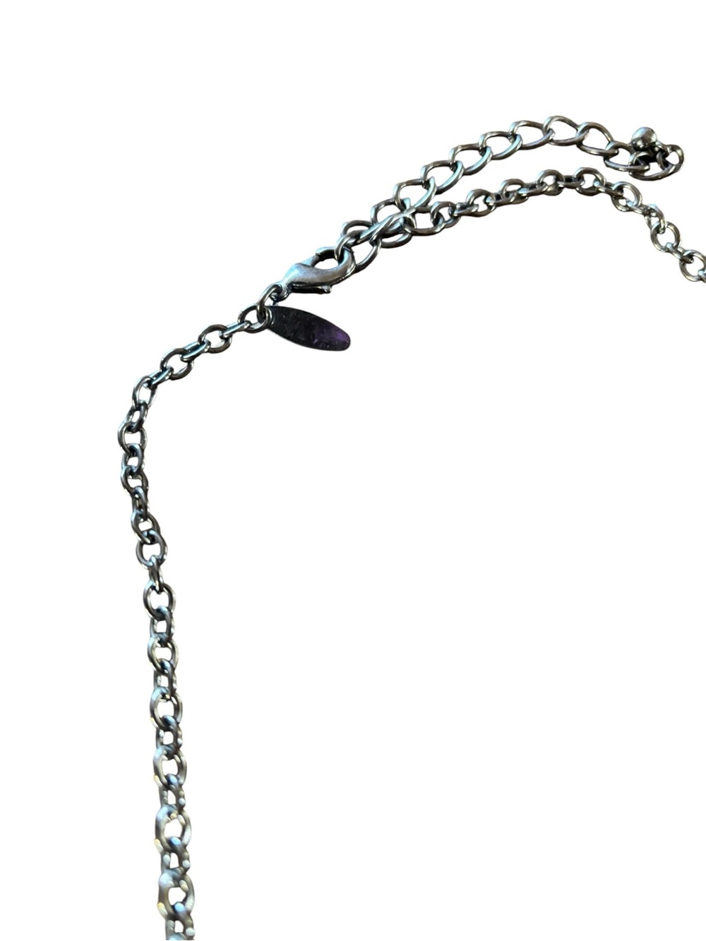 New York and Company Iridescent Silver Tone Crystal Bib Necklace - Picture 3 of 3